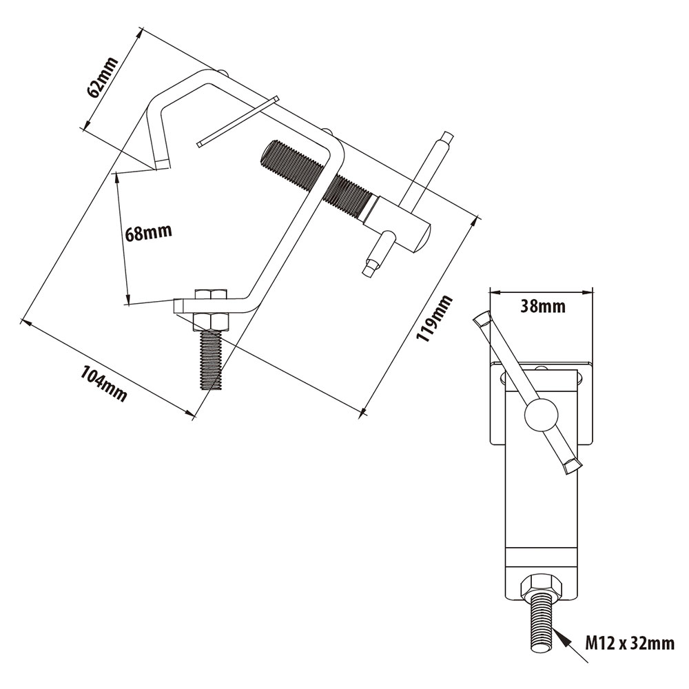 Зажим KUPO C-12 STEEL HOOK CLAMP